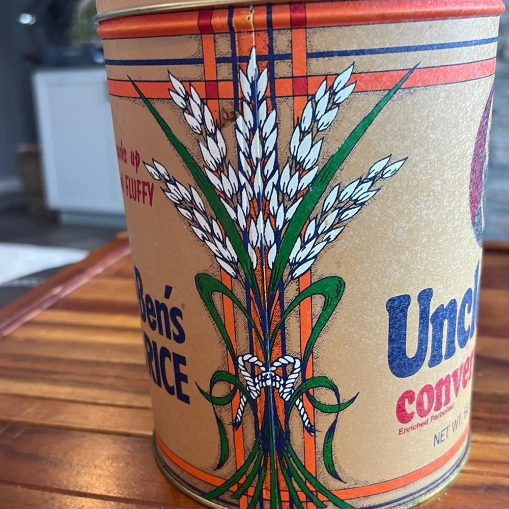 Vintage 1985 Uncle Ben's Converted Rice 64 Oz Advertising Tin: Reproduction